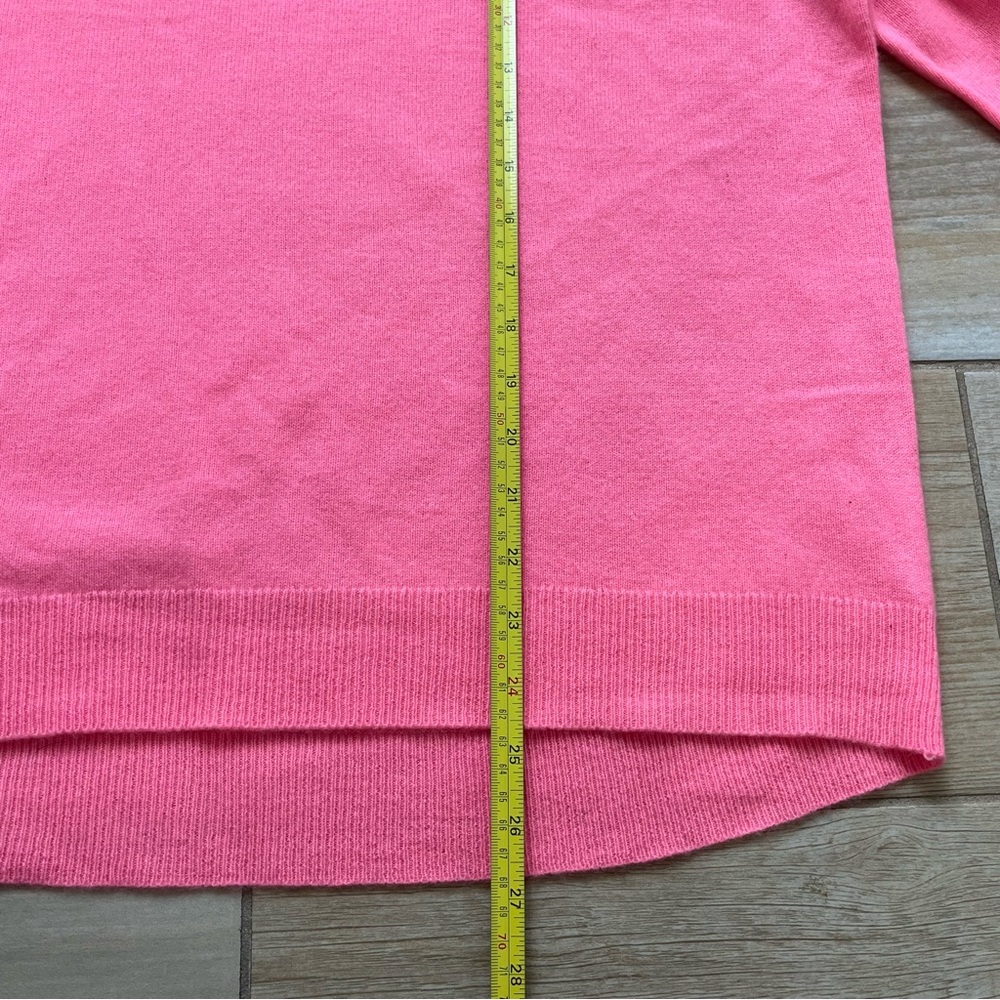 Pink 100% Cashmere Sweater Large Soft Pullover Easter NWT Spring Luxury Drop Hem - Picture 7 of 11